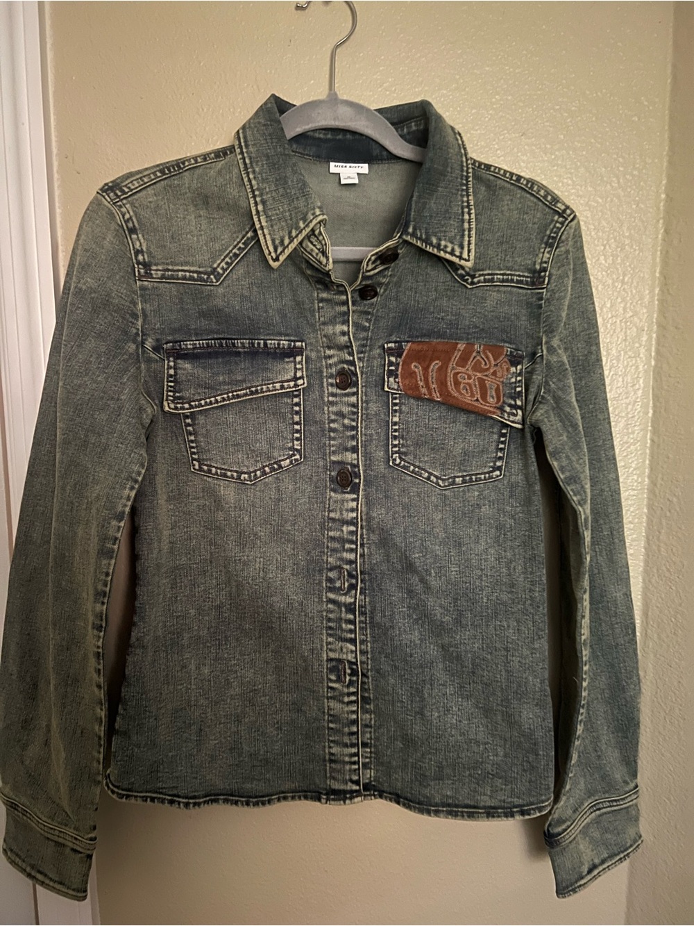 ✨ NWOT! Miss Sixty Patchwork Denim Shirt